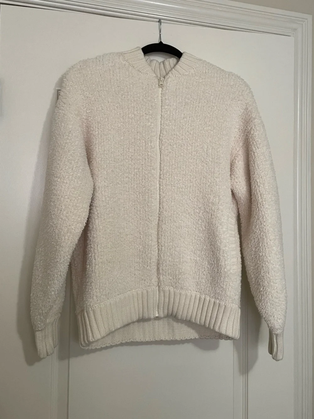 Aerie Cozy Bomber Jacket Cream Zip Up XS